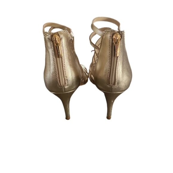 Vince Camuto Petronia Gold Asymmetrical Cage Sandal 9 - Picture 4 of 7